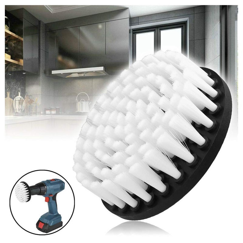 Wixine 1Pcs 5" White Drill Brush Attachment for Cleaning Carpet Leather and Upholstery Kit - Image 2